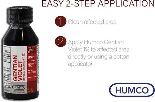 Vista 6 de Solución tópica genciana violeta, 1% líquido, 2 onzas Fluidas, marca Humco
