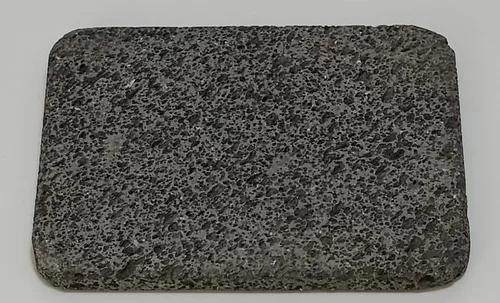 Vista 4 de Baldosa de piedra volcánica para cocinar, superficie plana sin ranura, esquinas redondeadas, 6 "x 8", piedra volcánica para cocinar pizza, carne