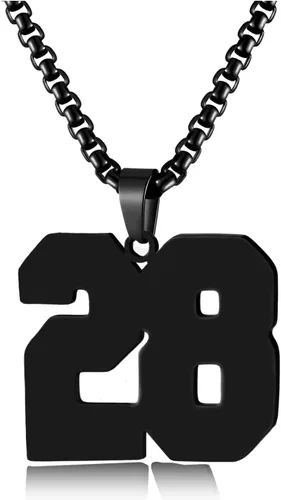 Vista 13 de Collar de Número Dorado para Hombre, Cadena de Acero Inoxidable con Colgante de Número para Atletas, Joyería Deportiva Personalizada para Niños