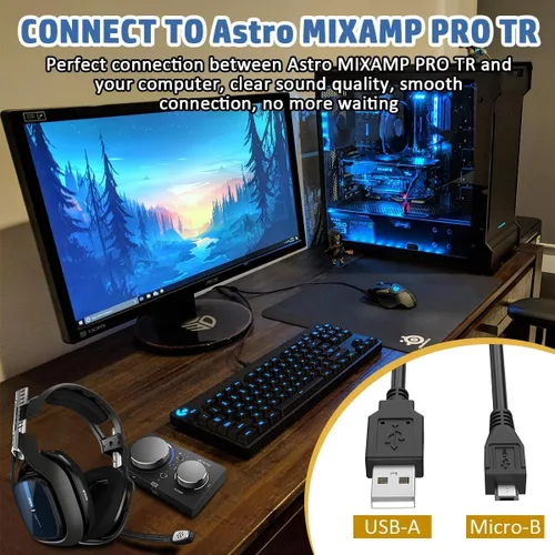 Vista 6 de EAGLEGGO Cable de carga micro USB (6.6 ft), para Astro MIXAMP PRO TR, USB 2.0, 6.5 pies, negro
