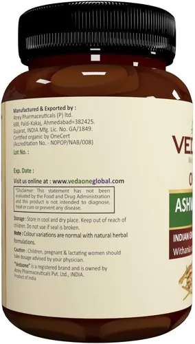Vista 3 de Comprimido de Ashwagandha orgánico - 750mg cada 60 cápsulas (suministro de 1 mes)