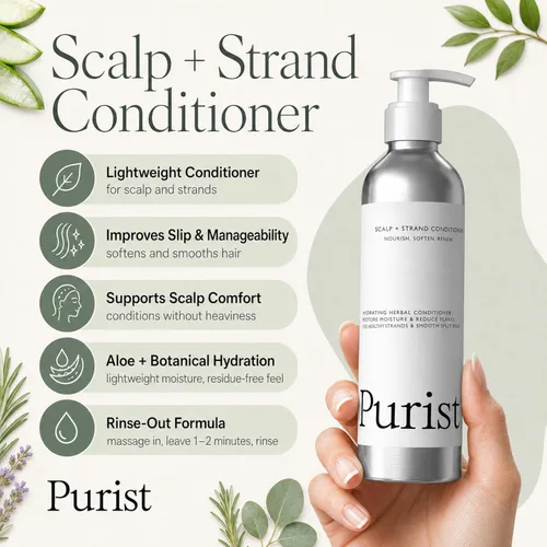 Vista 5 de Purist Scalp + Strand Hair Conditioner, Smoothens & Softens Hair, 8oz
