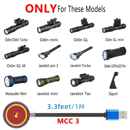 Vista 4 de Cargador magnético MCC 3, compatible con Olighit Odin y Olantern Series, Perun, Perun 2, Javelot, Marauder Mini, Seeker 3 Pro, Warrior, Baton S2R