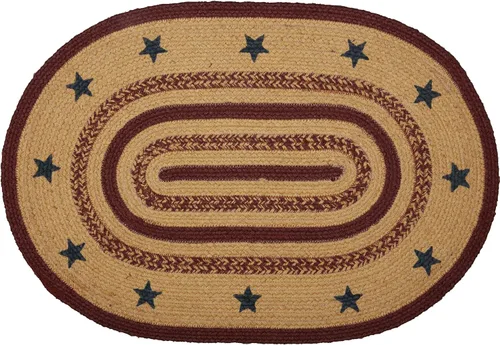 Vista 3 de VHC Brands 10713 - Alfombra ovalada de yute para cabina de té, Tela