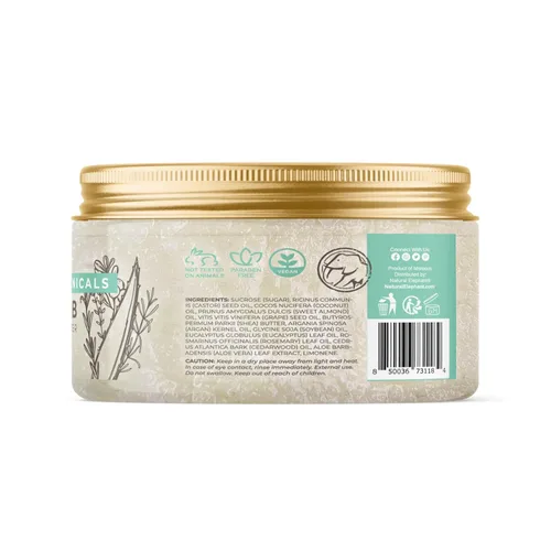 Vista 3 de Natural Elephant Aloe Vera & Botanicals Exfoliante Azúcar Exfoliante con Aceite de Argán y Manteca de Karité 10 oz (283g)