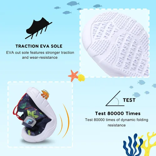 Vista 4 de JOINFREE Zapatos de agua para niños y niñas, transpirables, Qucik Dry Sport Playa, sandalias ligeras y flexibles