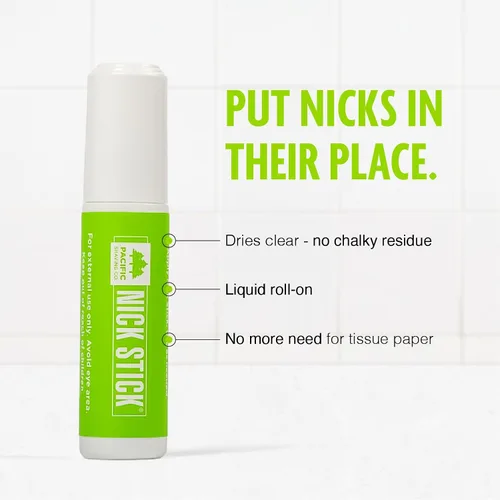 Vista 2 de Pacific Shaving Company Nick Stick - A Shave Essential - Pone Nicks en su lugar - Aplicador líquido roll-on, se seca transparente, con vitamina E