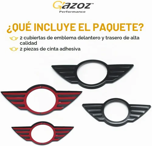 Vista 5 de Cubierta de emblema negra brillante delantera y trasera compatible con R60 Mk1