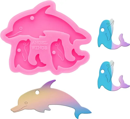Vista 27 de Molde de resina de silicona con forma de dinosaurio, molde de resina para llavero de 3 cavidades, molde de fundición de resina para joyería