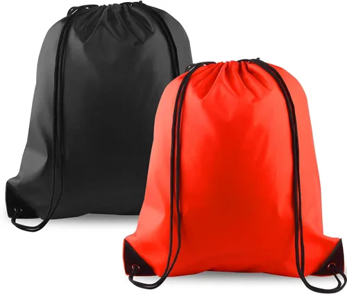 Vista 11 de KUUQA Mochila con cordón a granel, bolsas de almacenamiento para deporte, gimnasio, viajes, Negro, Viajar