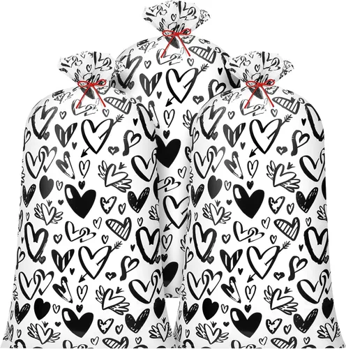 Vista 7 de Zonon 3 bolsas de regalo de plástico de 56 pulgadas, color dorado, tamaño jumbo, bolsas de regalo grandes, envoltura de regalo gigante para boda