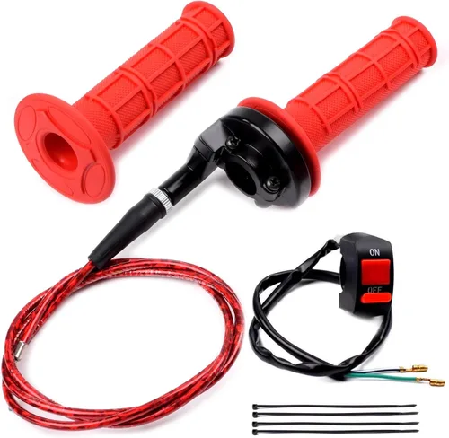 Vista 10 de 7/8 22mm puños de acelerador de goma suave con cable de giro, conjunto de acelerador para mini bicicleta de 50cc 90cc 110cc 125cc Mini/Pit/Dirt/ATV