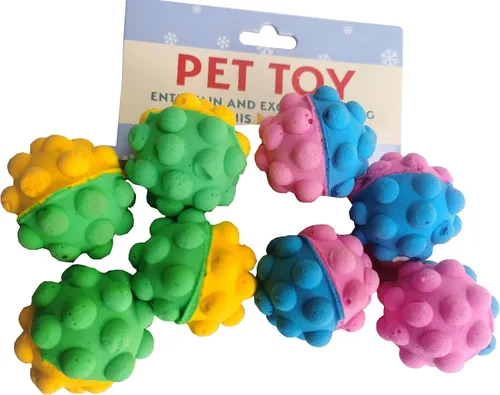 Vista 8 de Pelotas de golf para gatos de interior - Pelotas de fútbol interactivas de espuma de esponja (mixto2)