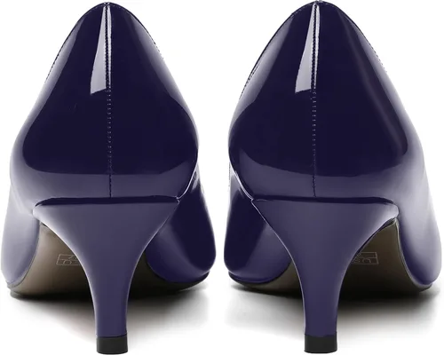 Vista 4 de AMBELIGHT Zapatos de vestir casuales para mujer, con puntera puntiaguda, patente, tacón bajo, zapatos de tacón bajo de 2 pulgadas