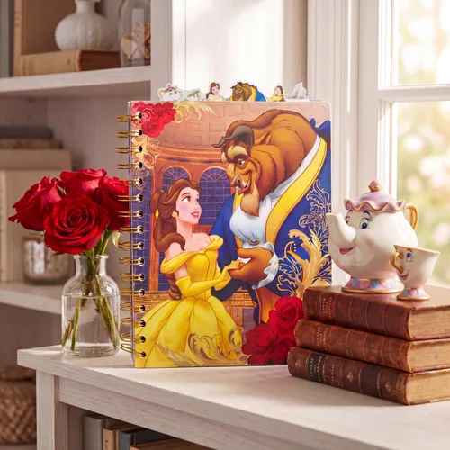 Vista 8 de Disney Beauty and The Beast Journal Notebook, Spiral Bound, 144 Lined Pages, 8 x 7 inches