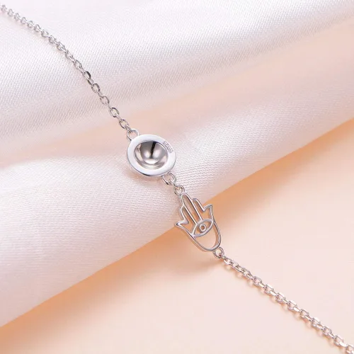 Vista 8 de DAOCHONG Tobillera para mujer de plata de ley S925 ajustable con cadena de pie y tobilleras