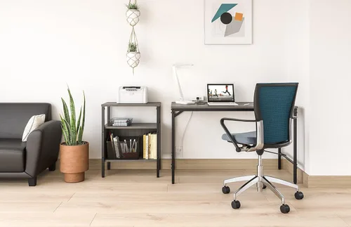 Vista 5 de Safco Onyx - Organizador de escritorio en forma de tubo de tamaño carta, plegable para almacenamiento compacto, asas integradas, malla de acero