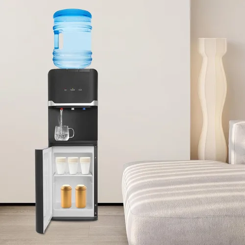 Vista 2 de Enfriador de agua de carga superior para botellas de 5 galones, dispensador de enfriador de agua caliente y fría, dispensador de agua