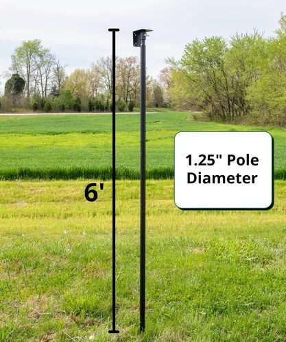 Vista 3 de Kit de poste de montaje universal - Ideal para casas de pájaros y comederos de pájaros montados en poste, poste resistente con conexiones roscadas