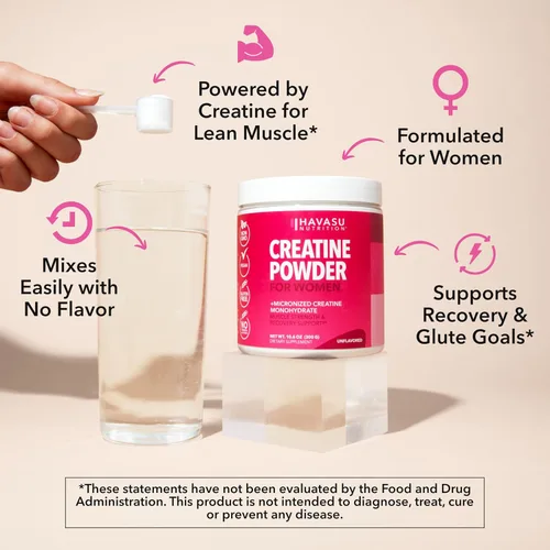 Vista 5 de Creatina para Mujeres - Formulada para Mujeres - 3g de Monohidrato de Creatina Micronizada por Porción para Apoyar la Energía, Masa Muscular Magra