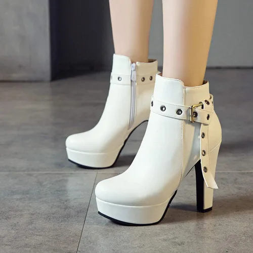 Vista 19 de Scaoruki Zapatos de otoño de moda para mujer, botines de tacón de bloque