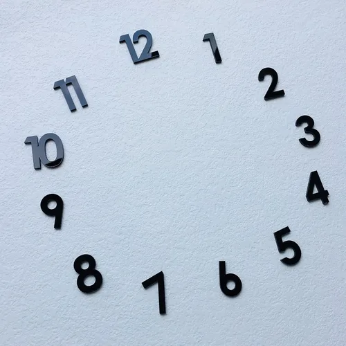 Vista 5 de 12 piezas de números acrílicos con espejo árabe para un reloj de pared (negro)