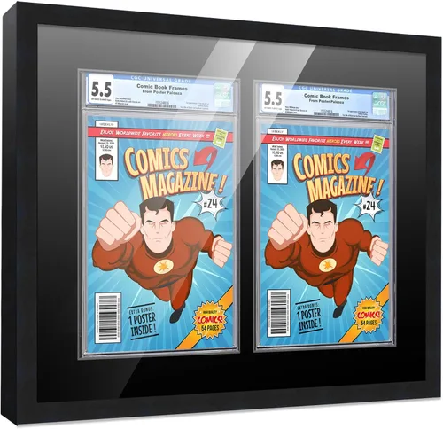 Vista 18 de Poster Palooza Marco de cómics con paspartú para 1 cómic de grado CGC, CBCS o PGX, marco de cómic de bronce para cómic de 8.125 x 13 pulgadas