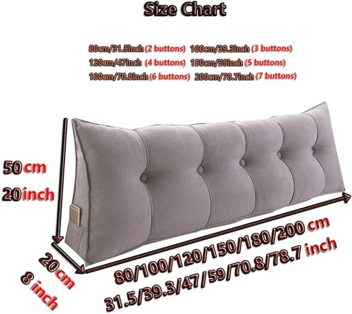 Vista 7 de Almohadas de cuña para cabecero + almohada de cuña para descansar y leer, cojín triangular súper suave, soporte de posicionamiento, almohadas largas