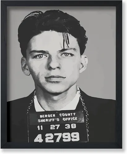 Vista 14 de Monem Art Mugshot Print - Póster retro de ojos azules de Ol' - Arte de diccionario - Diseño de pared de retrato de músico famoso - Gran decoración