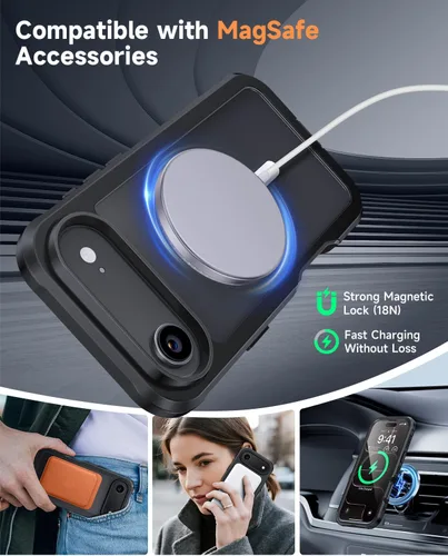 Vista 5 de seacosmo Funda para iPhone Air, Parachoques de Cuerpo Completo con Pantalla de Vidrio Templado 9H Integrada y Protector de Lente de Cámara