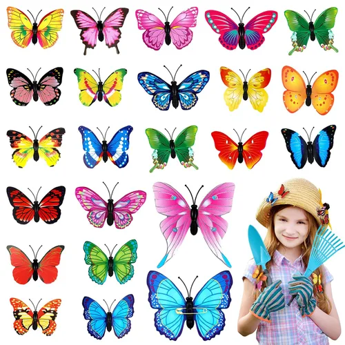 Vista 8 de 36 alfileres de mariposa 3D, broche de seguridad de plástico, decoración de México a granel para ropa de solapa, manualidades, decoración