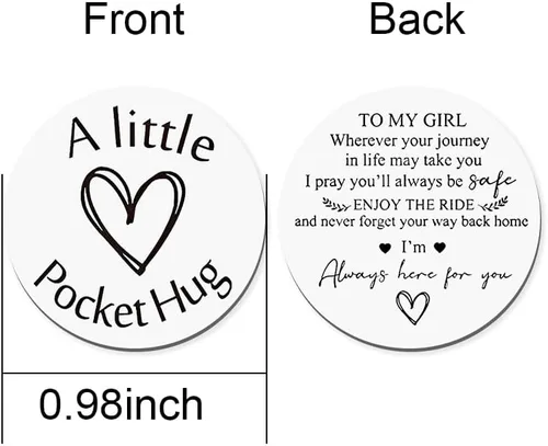 Vista 3 de Llavero de bolsillo con ficha de abrazo, regalos para mujeres y hombres, grabado, inspirador, boda, graduación, cumpleaños, regalos