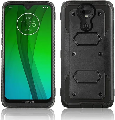 Vista 7 de Asuwish Funda de teléfono para Moto G7/G7+/Revvlry Plus Funda híbrida a prueba de golpes de cuerpo completo protector resistente Accesorios