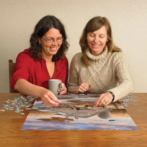 Vista 3 de Cobble Hill - Rompecabezas de 1000 piezas, ruta rural, póster de muestra incluido