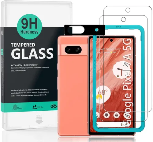 Vista 11 de Ibywind Protector de pantalla para Google Pixel 6a 5G 6.1", con protector de lente de cámara de metal, sin burbujas, fácil de instalar