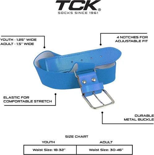 Vista 2 de TCK Combo de cinturón y calcetines de béisbol por encima de la rodilla - Tallas para jóvenes y adultos Prosport