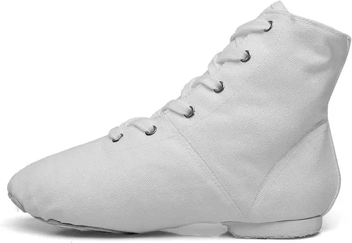Vista 5 de MSMAX Botas de jazz para niñas, zapatillas de baile con cordones para niños