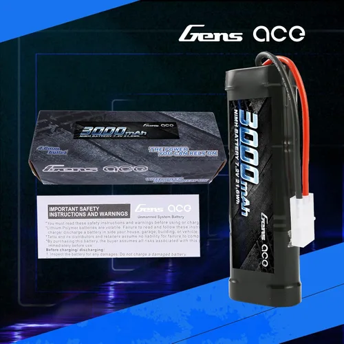 Vista 7 de Gens ace 7.2V 3000mAh NiMH Batería recargable de alta potencia baja autodescarga con Tamiya Plug para RC Cars Truggy Tank Electric RC Monster Truck