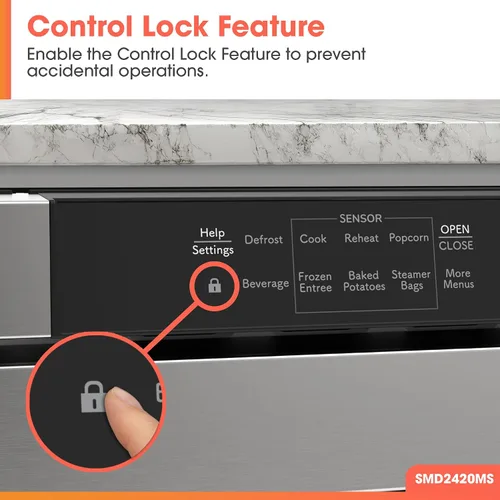 Vista 5 de Sharp SMD2420MS - Horno de microondas integrado con cajón de 24 pulgadas, 1.2 pies cúbicos, acero inoxidable, panel de control táctil, tecnología