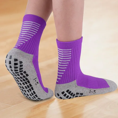 Vista 5 de JHM Pantuflas para niños, con agarre hospitalario, calcetines deportivos deportivos para niños, jóvenes, bebés, niñas