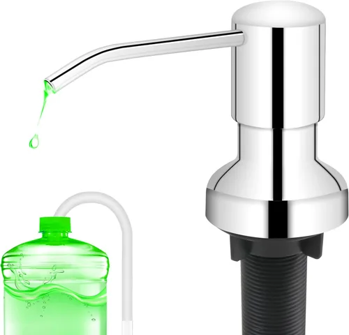 Vista 12 de Dispensador de jabón para fregadero de cocina, dispensador de jabón para fregadero con vástago roscado más largo, tubo de extensión de 47 pulgadas
