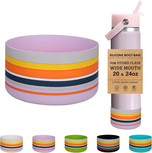 Vista 38 de HEYSKAY Funda Protectora de Silicona para Botellas de Agua Hydro Flask de Boca Ancha de 12oz 16oz 18oz 21oz 24oz Protector de Fondo y Otras Botellas