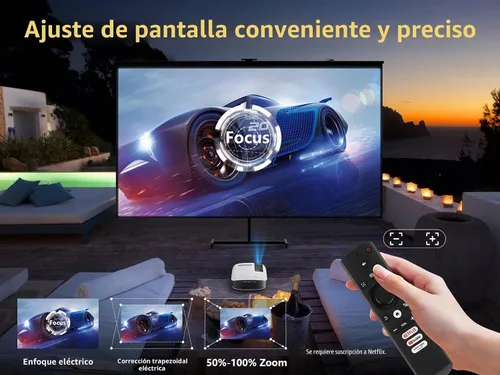 Vista 4 de GooDee Proyector inteligente 4K con WiFi 5G y Bluetooth, aplicaciones integradas, Dolby Audio, proyector exterior 800ANSI, proyector de cine en casa