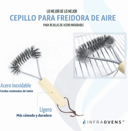 Vista 2 de Cepillo para freidora de aire, limpiador de accesorios de acero inoxidable para estantes compatible con Philips, Ninja Foodi, Chefman, Power