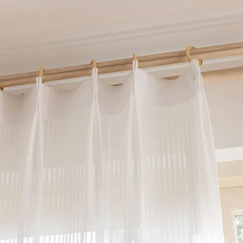Vista 7 de Juego de 2 paneles de cortinas semitransparentes de 96 pulgadas de largo, cortinas plisadas a rayas para ventana, dormitorio, sala de estar, 2 Rayas
