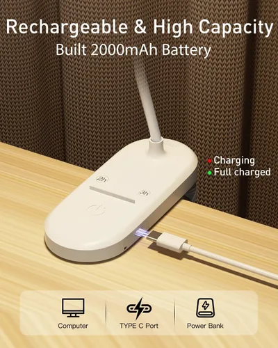 Vista 7 de Diomart Luz roja del libro, clip recargable en la luz LED 625nm para la lectura Temporizador, ayuda para dormir con luz roja, lámpara de noche
