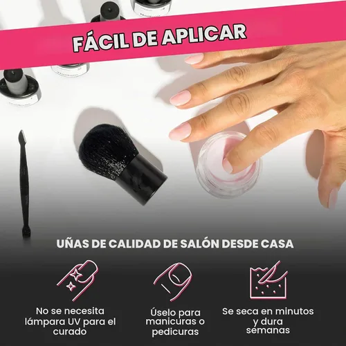 Vista 6 de Nailboo Polvo de inmersión para uñas – Polvo de inmersión de uñas transparente, hecho a medida con fórmula ultrafina altamente pigmentada,