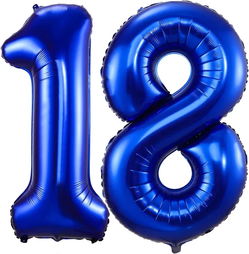 Vista 19 de Globos de número 0 azul marino, 40 pulgadas, globos de cumpleaños grandes de papel aluminio brillante azul oscuro, globos digitales de número