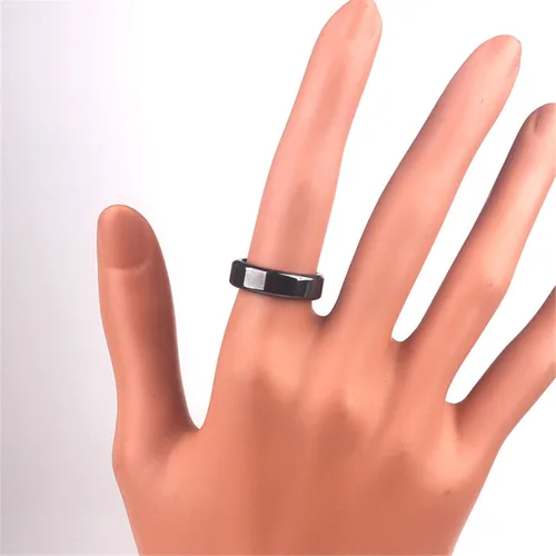 Vista 7 de 3 unids negro hematita imán piedra anillo absorber energía negativa equilibrio de ansiedad chakra anillo para mujeres hombres niñas niñas