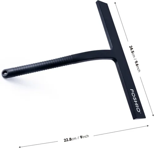 Vista 3 de FOSHIO Escobilla de ducha para puertas de vidrio con ventosa, escobilla de silicona para limpieza de ventanas, escobilla de goma pequeña para puerta